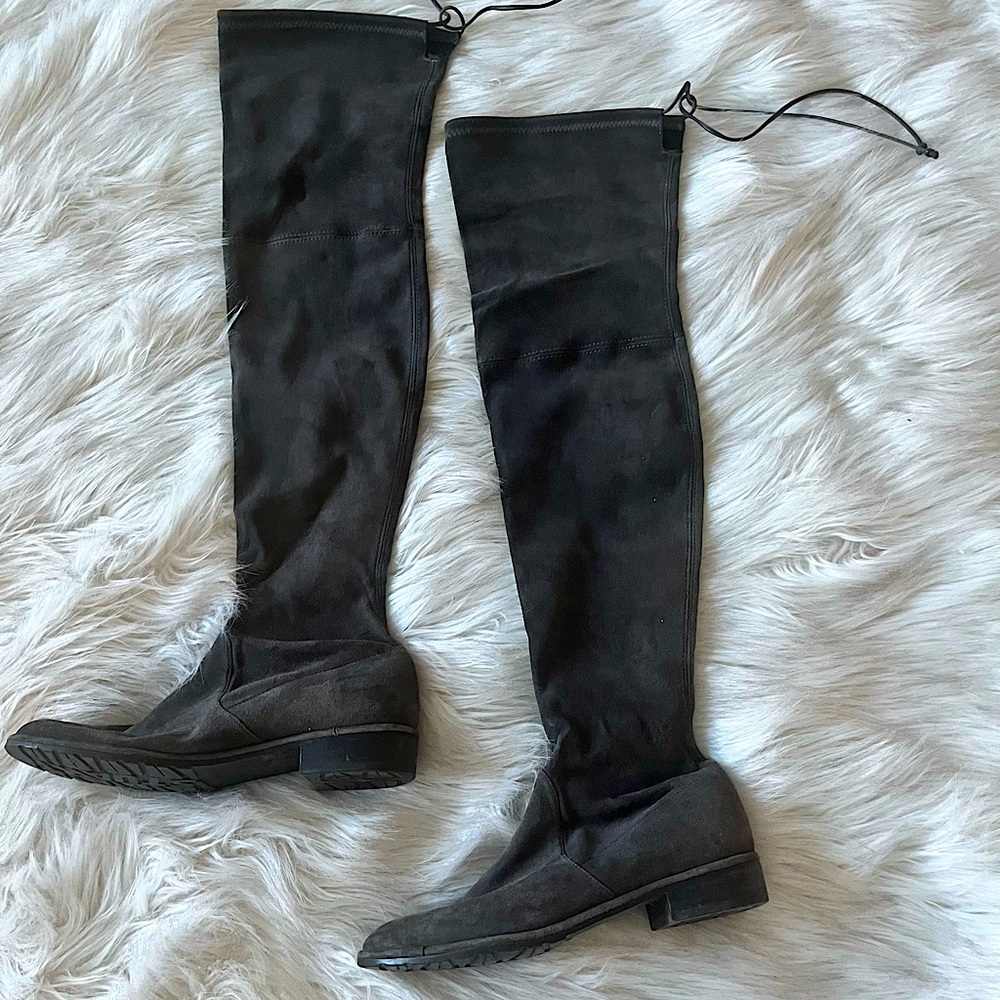 Authentic Stretch Suede Leather Stuart Weitzman Over the Knee Lowland Boots